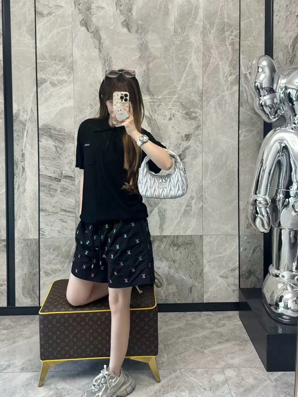 Louis Vuitton/Louis Vuitton 25ss full-frame presbyopic gradient embroidered shorts